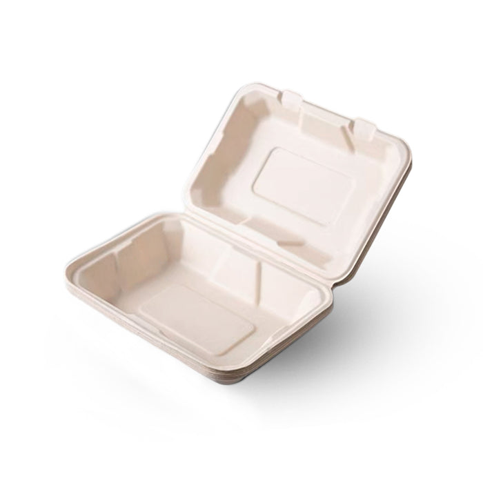 1000ml Clamshell Sugarcane Lunch Box