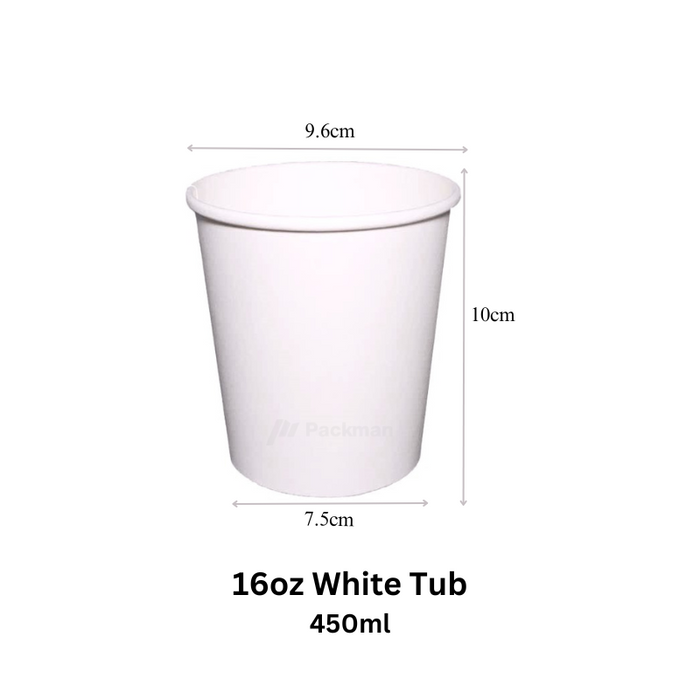 16oz White Soup Tub (500pcs)