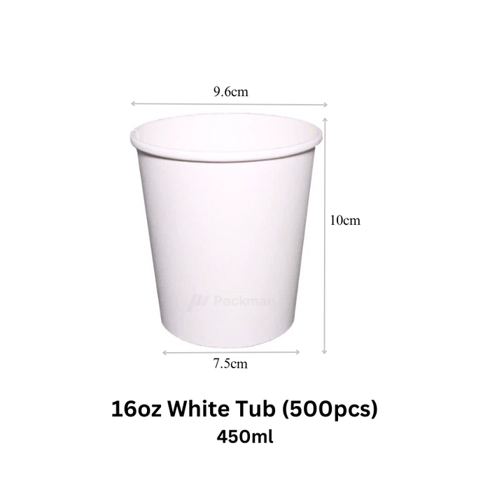 16oz White Soup Tub (500pcs)