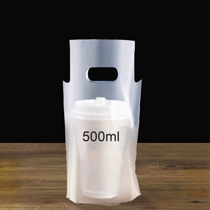 Bubble Tea Carrier Bag 98MM Frosted 7Ply Thickness