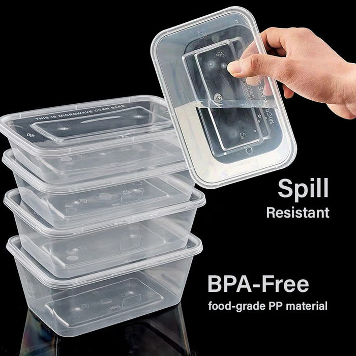 750ml Disposable Plastic Lunch Box (300pcs)