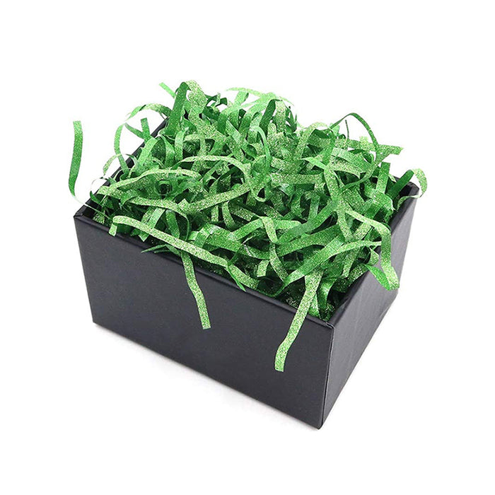 Glitter Green Raffia Shredded Paper (100g)