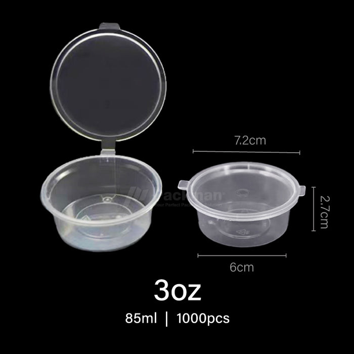 3oz Plastic Sauce Cup with Lid (1000pcs)