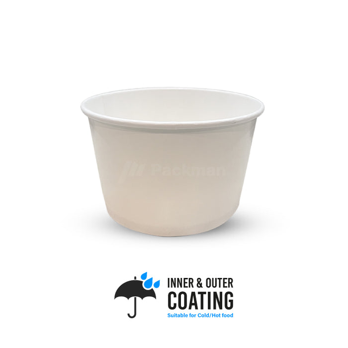 850ml Double-Coated White Kraft Bowl (600pcs)