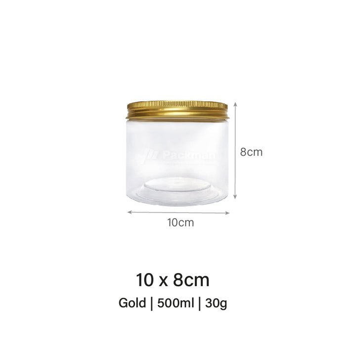 10 x 8cm Gold Plastic Jar (48pcs)