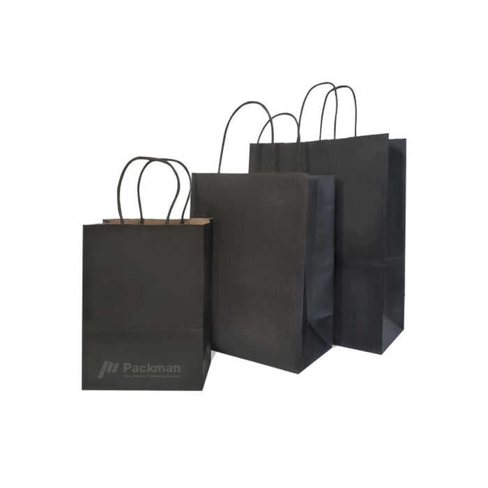 32 x 11 x 25cm Black Paper Bag (100pcs)