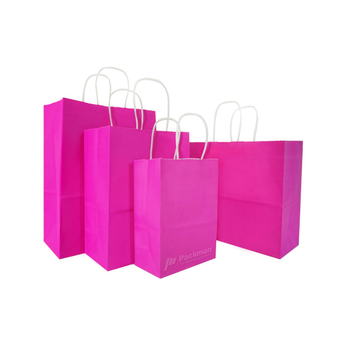 21 x 11 x 27cm Fuchsia Pink Paper Bag (100pcs)