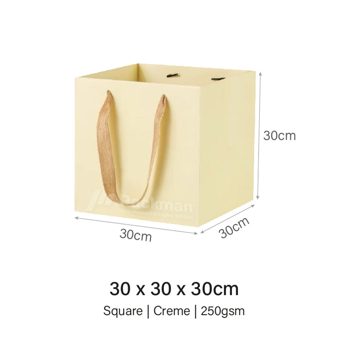 30 x 30 x 30cm Square Creme Paper Bag (100pcs)