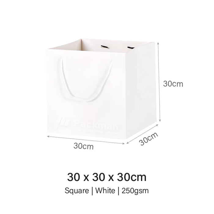 30 x 30 x 30cm Square White Paper Bag (100pcs)