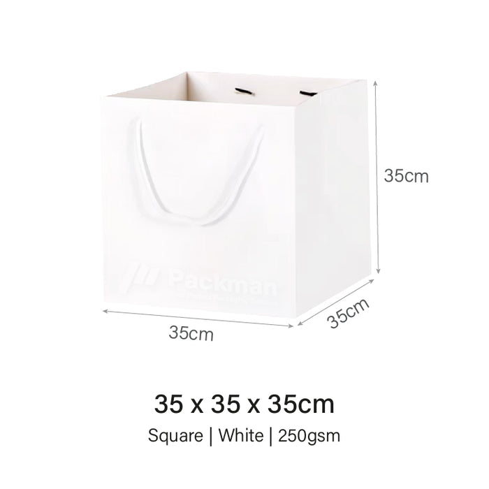 35 x 35 x 35cm Square White Paper Bag (100pcs)
