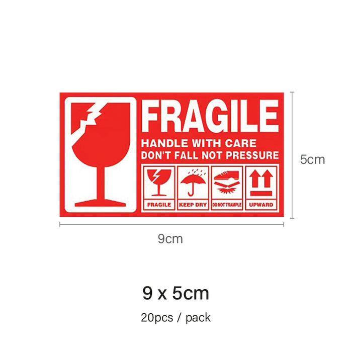 9 x 5cm Fragile Sticker (1000pcs)