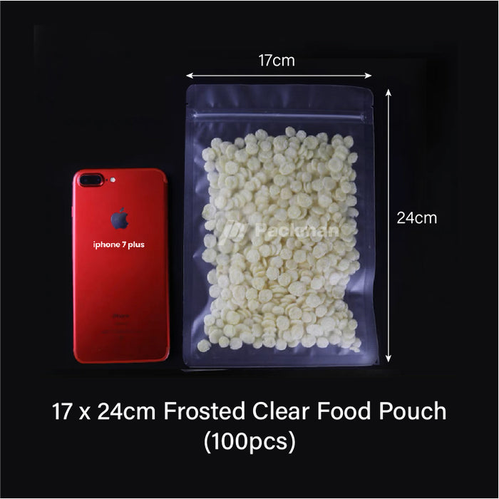 17 x 24cm Frosted Clear Food Pouch (100pcs)