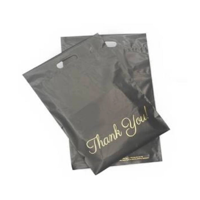 Black Thank You Poly Mailer With Handle (100pcs) — Packman