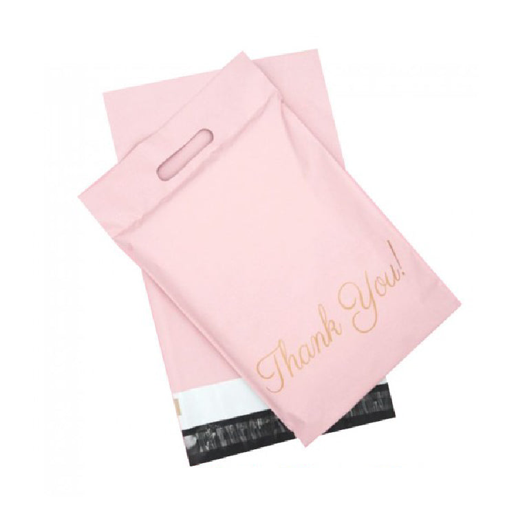 Pink Thank you Poly Mailer with Handle (100pcs) – Packman