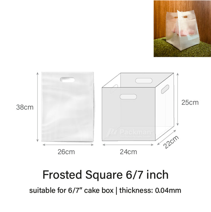 6/7" Frosted Square Carrier Bag (50pcs)