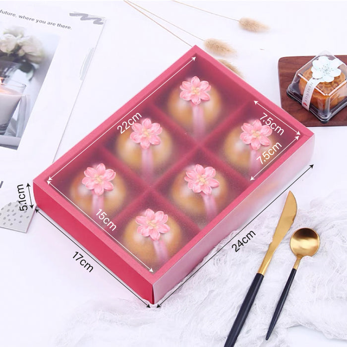 6-Slot Red Mooncake Kraft Cavity Box (10pcs)