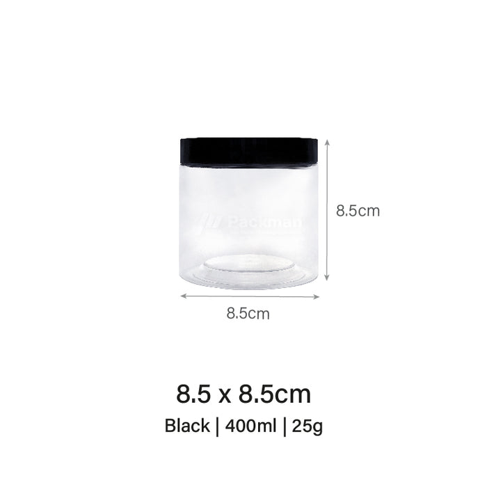 8.5 x 8.5cm Black Plastic Jar (67pcs)