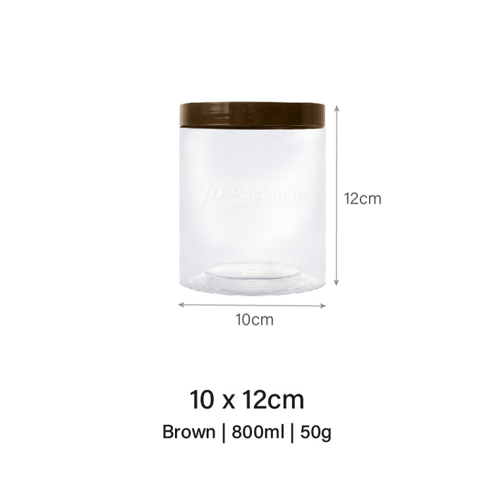 10 x 12cm Brown Plastic Jar (48pcs)