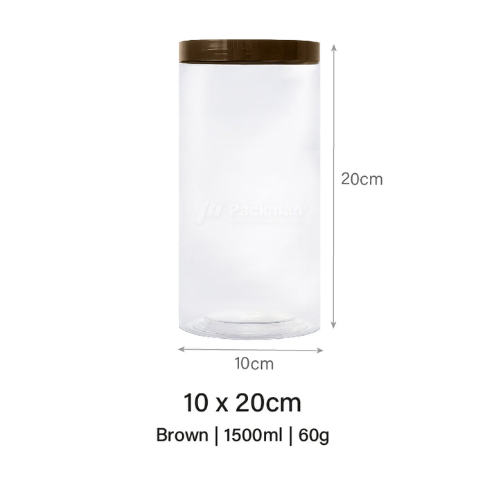 10 x 20cm Brown Plastic Jar (48pcs)