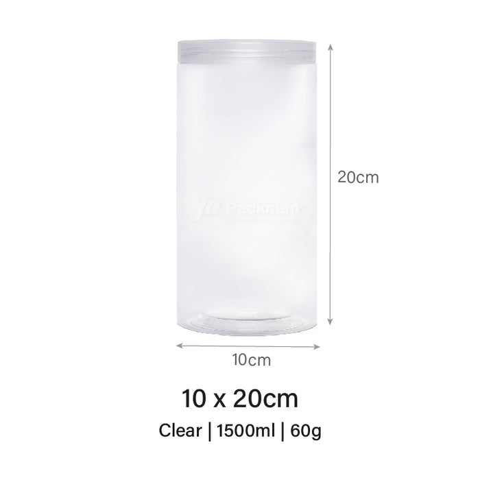 10 x 20cm Clear Plastic Jar (48pcs)