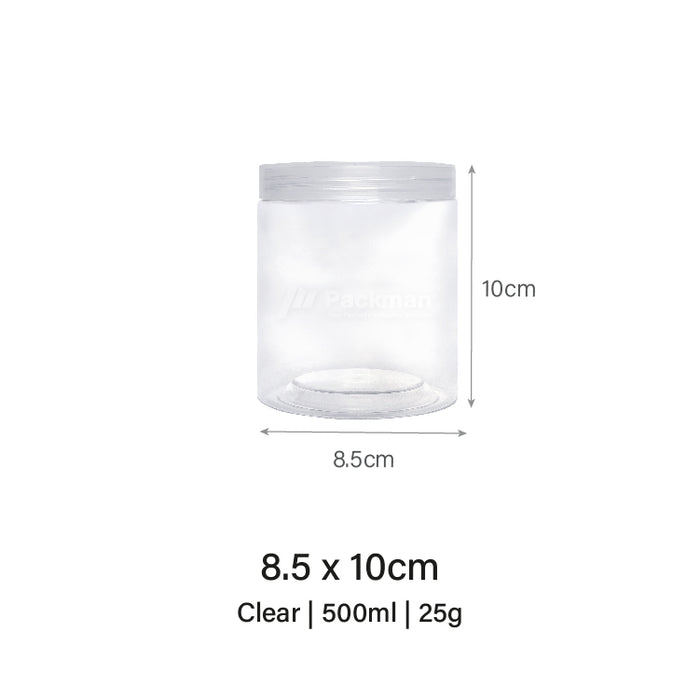 8.5 x 10cm Clear Plastic Jar (67pcs)