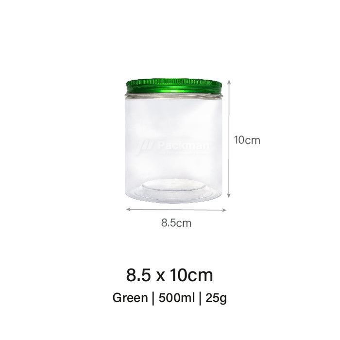 8.5 x 10cm Green Plastic Jar (67pcs)