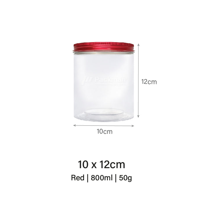 10 x 12cm Red Plastic Jar (48pcs)