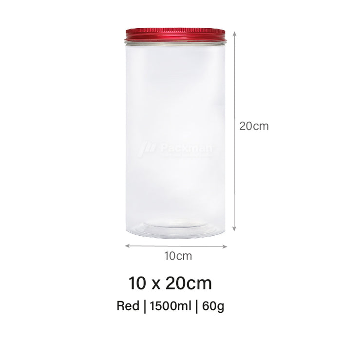 10 x 20cm Red Plastic Jar (48pcs)