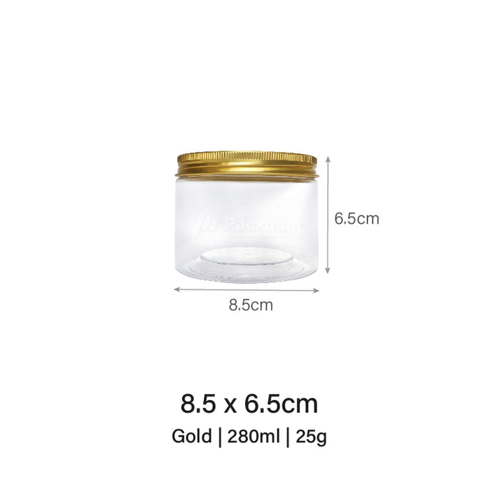 8.5 x 6.5cm Gold Plastic Jar (67pcs)