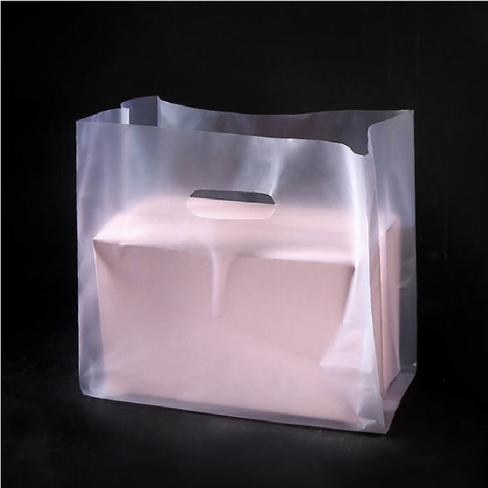 25 x 35cm Clear Hole Frosted Carrier Bag (50pcs)