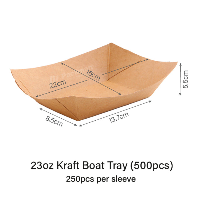 23oz Kraft Boat Tray (500pcs)