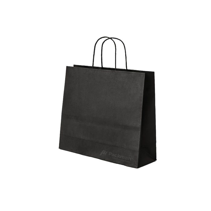 32 x 11 x 25cm Black Paper Bag (100pcs)