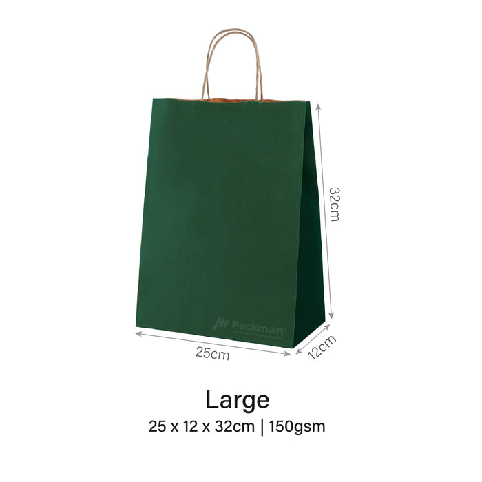 25 x 12 x 32cm Deep Green Paper Bag (100pcs)