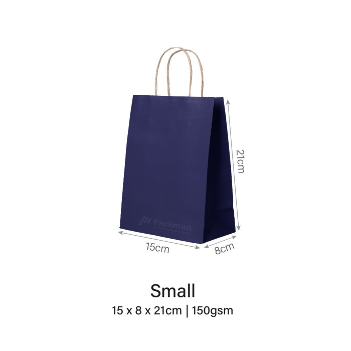 15 x 8 x 21cm Navy Paper Bag (100pcs)