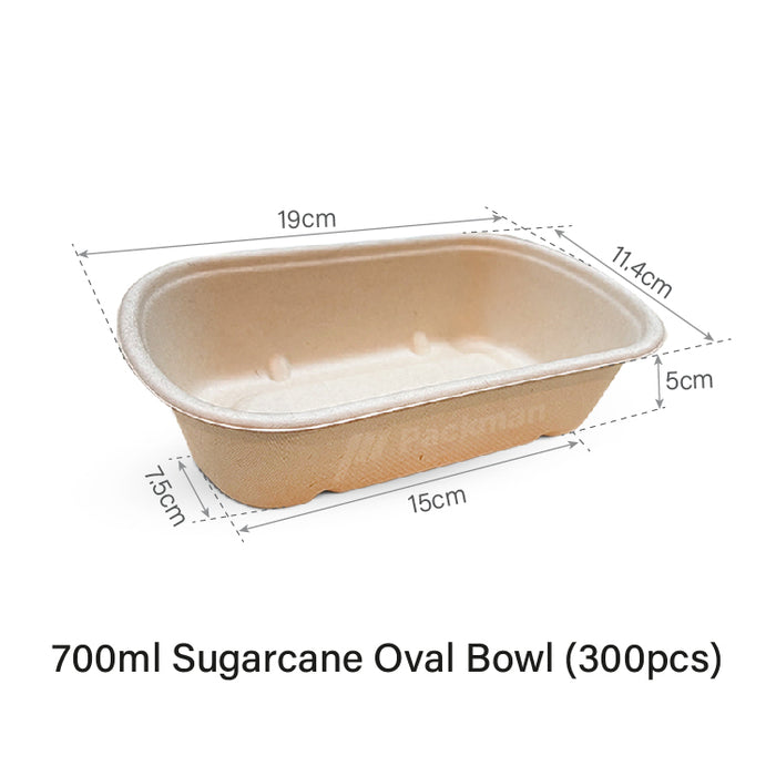 700ml Sugarcane Oval Bowl (300pcs)