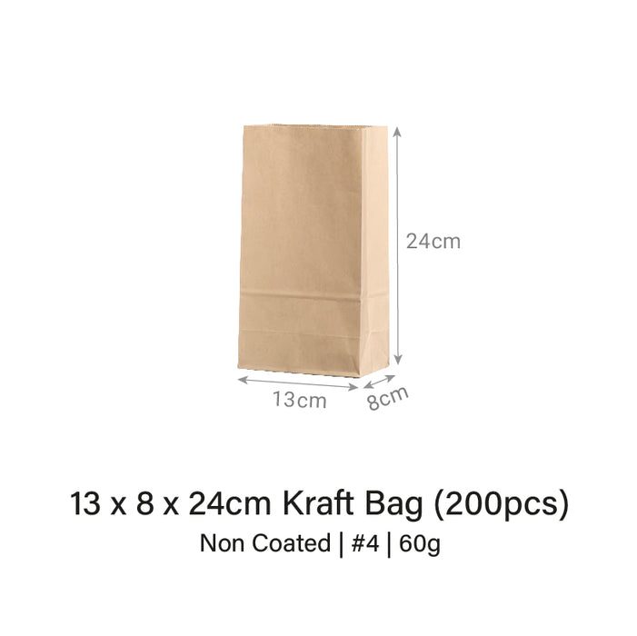 13 x 8 x 24cm Kraft Bag (200pcs)